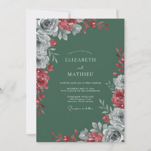 Crimson Forest Petal Hochzeit Einladung