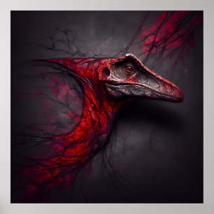 Crimson Fossil Unearthed - AI Genius Poster