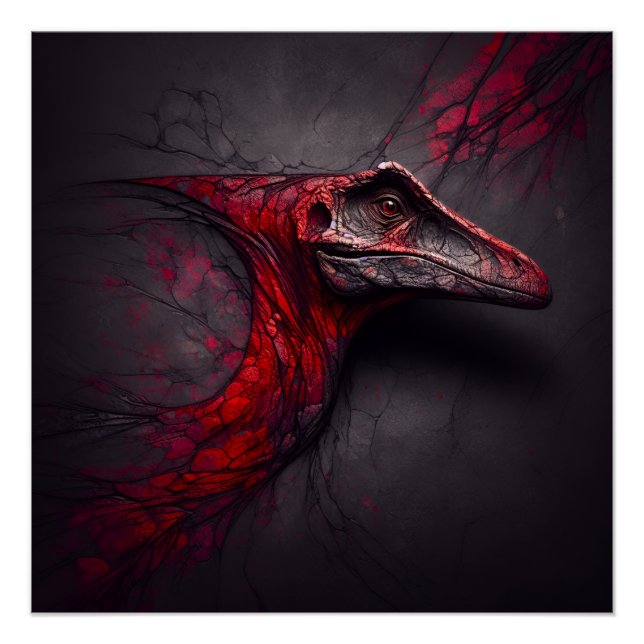 Crimson Fossil Unearthed - AI Genius Poster (Vorderseite)