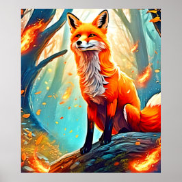 Crimson Fox Scene Design Poster