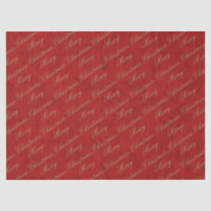 Crimson "Frohe Weihnachten" Gold Script Seidenpapier