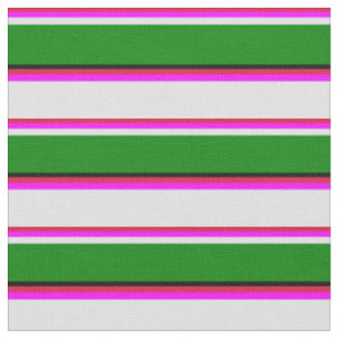 Crimson, Fuchsia, Lavender, Green und Black Stoff