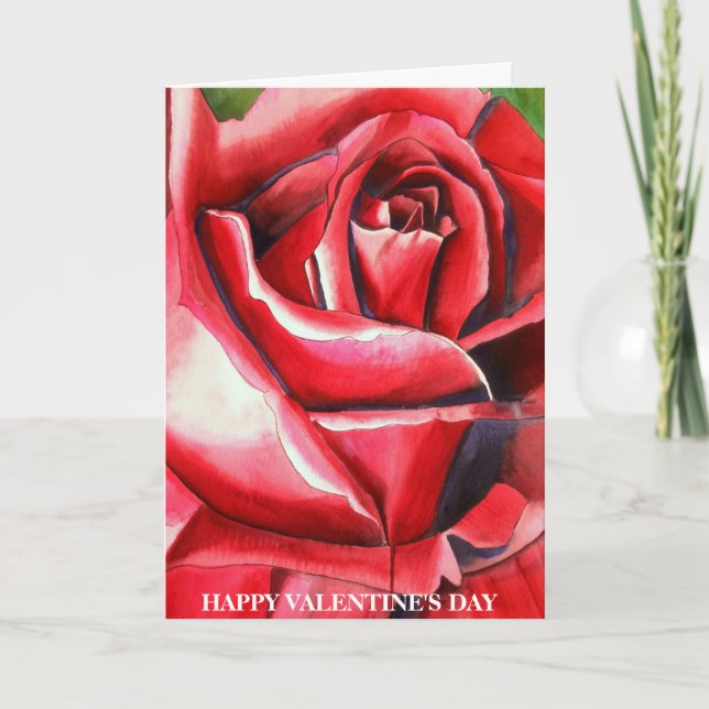 Crimson Glory Rose Carte Saint Valentin (Devant)