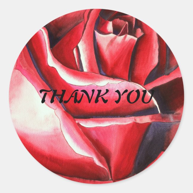 Crimson Glory Rose Danke, dass Sie Aufkleber (Vorderseite)