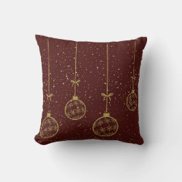Crimson & Gold Ornament Weihnachts-Wurfkissen Kissen