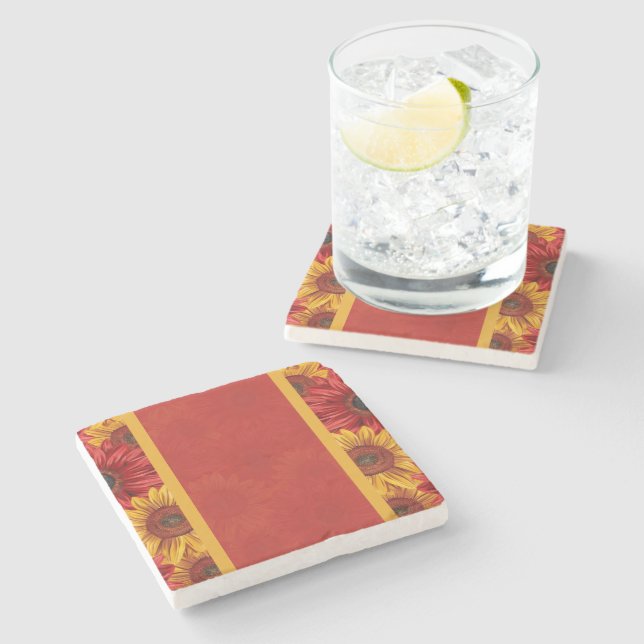 Crimson Gold Steinuntersetzer (Seitenansicht)