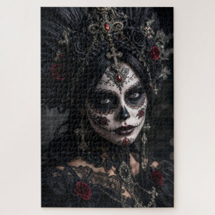 Crimson Gothic Calavera – Schwarze Rose