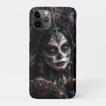 Crimson Gothic Calavera – Schwarze Rose