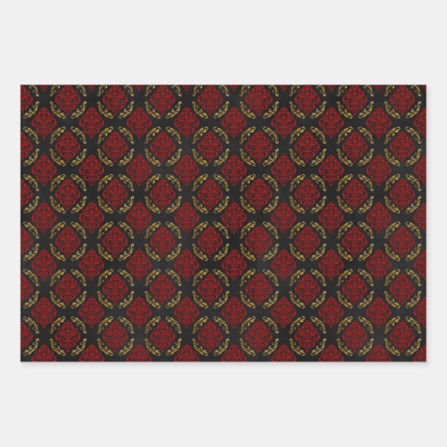 Crimson Gothic Gift Wrap Geschenkpapier Set (Vorderseite)