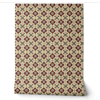 Crimson Grandeur Mini - Rot, Beige, Schwarz Tapete