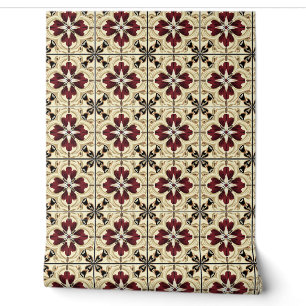 Crimson Grandeur Petite - Rot, Beige, Schwarz Tapete