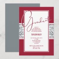 Crimson Gray Damask Abschluss