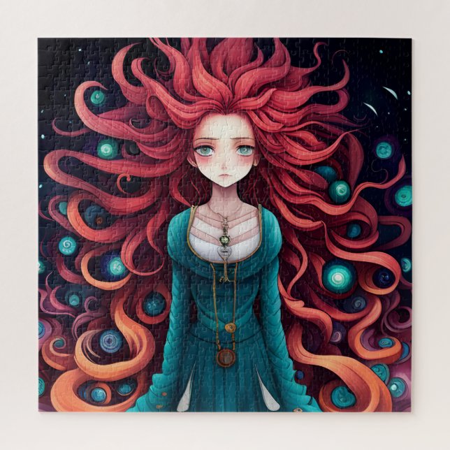 Crimson Haired Anime Female (Vertikal)