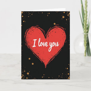 Crimson Heart Liebt Dich Art Card Karte