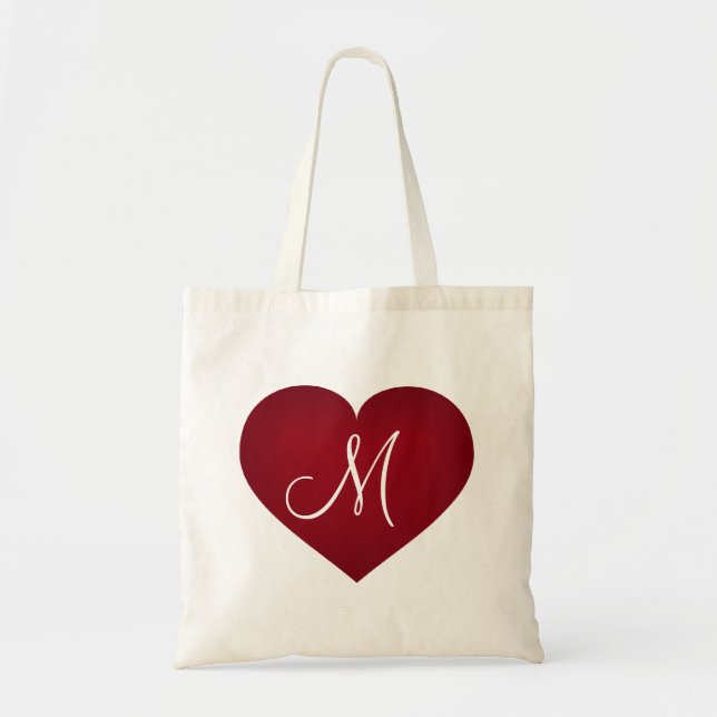 Crimson Heart - Monogramm Tragetasche (Vorne)