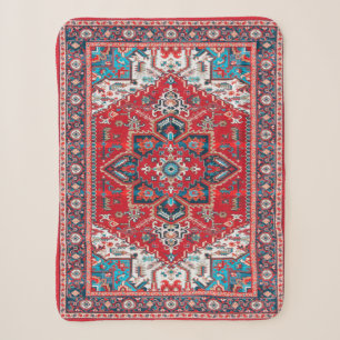 Crimson Heirloom: marokkanisches Erbe Rug Art Sherpadecke