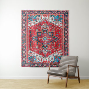 Crimson Heirloom: marokkanisches Erbe Rug Art Wandteppich