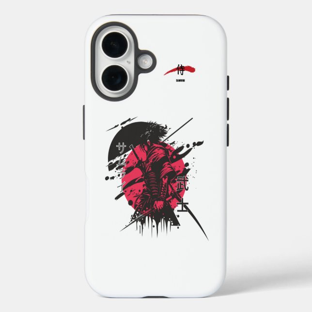 Crimson Honor: Samurai Warrior iPhone 16 Hülle (Rückseite)