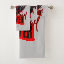 Crimson Howl Wolf | Intensives Anime-Design Badhandtuch Set