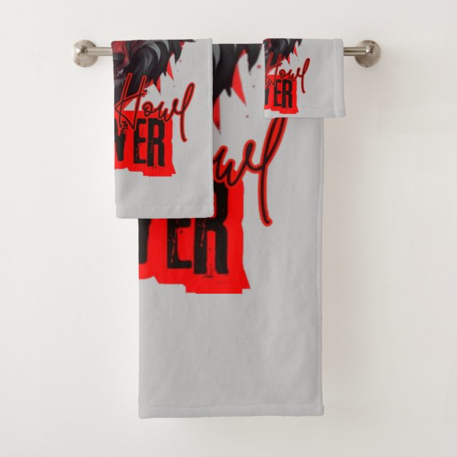 Crimson Howl Wolf | Intensives Anime-Design Badhandtuch Set (Insitu)