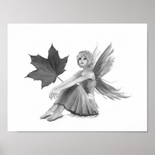 Crimson King Maple Fairy mit Leaf Poster