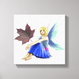 Crimson King Maple Tree Fairy mit Leaf Leinwanddruck