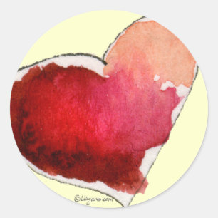 Crimson Liebe Hearts Umschlag Aufklebers Runder Aufkleber