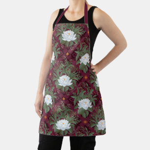 Crimson Lotus Elegance Muster - Der weiße Lotus Schürze