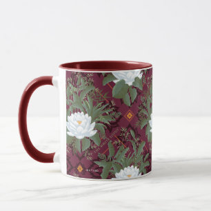 Crimson Lotus Elegance Muster - Der weiße Lotus Tasse