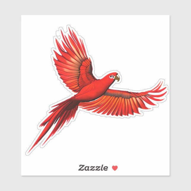 Crimson Macaw/Roter Papagei Aufkleber (Blatt)