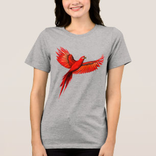 Crimson Macaw/Roter Papagei Tri-Blend Shirt