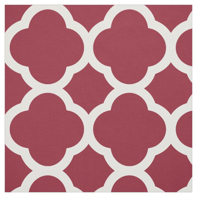 Crimson Modern Quatrefolie Große Größe Stoff (Muster)