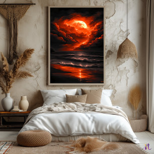 Crimson Moon Tempest – Feuriger Sturm über dem Oze Poster