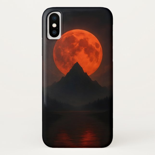 Crimson Moonrise Mountain Mobile Fall Case-Mate iPhone Hülle (Rückseite)