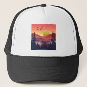Crimson Mountains Landschaft Truckerkappe