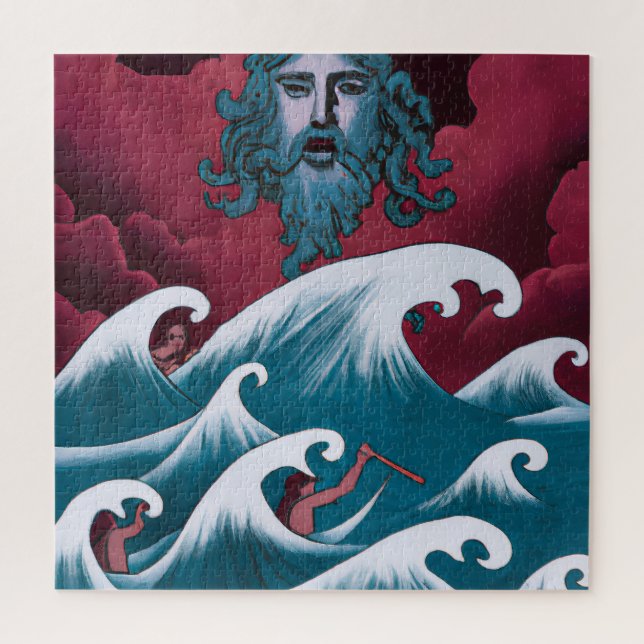 Crimson Neptune Ölgemälde (Vertikal)