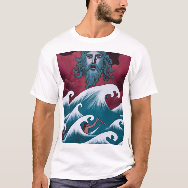 Crimson Neptune Ölgemälde T-Shirt (Vorderseite)