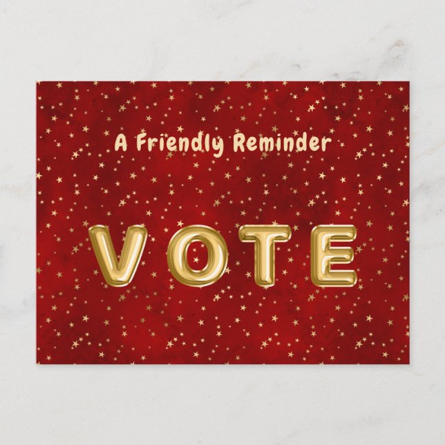 Crimson Nightfall Gold Star Illustration Postkarte (Vorderseite)