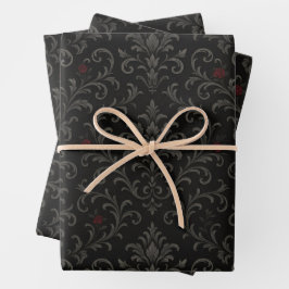 Crimson Nocturne Bloom Viktorianisch Geschenkpapier Set