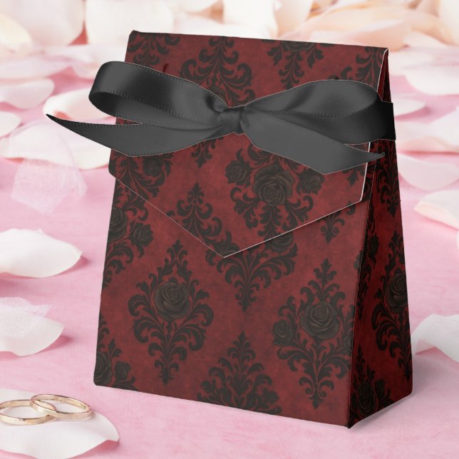 Crimson Nocturne Bloom Viktorianisch Geschenkschachtel (Hochzeit)