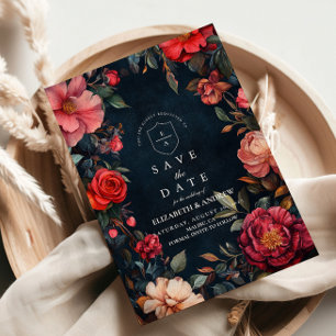 Crimson Noir Wedding Save The Date