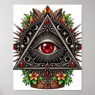 Crimson Obsidian Eye Poster