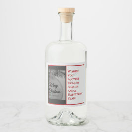 Crimson Ornament Christmas – Elegant Holiday Alkoholflaschenetikett