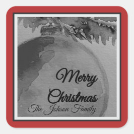 Crimson Ornament Christmas Quadratischer Aufkleber