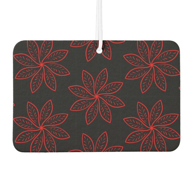 Crimson Pattern auf schwarz Autolufterfrischer (Vorderseite)