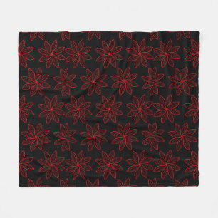 Crimson Pattern auf schwarz Fleecedecke