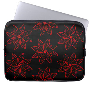 Crimson Pattern auf schwarz Laptopschutzhülle