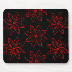 Crimson Pattern auf schwarz Mousepad