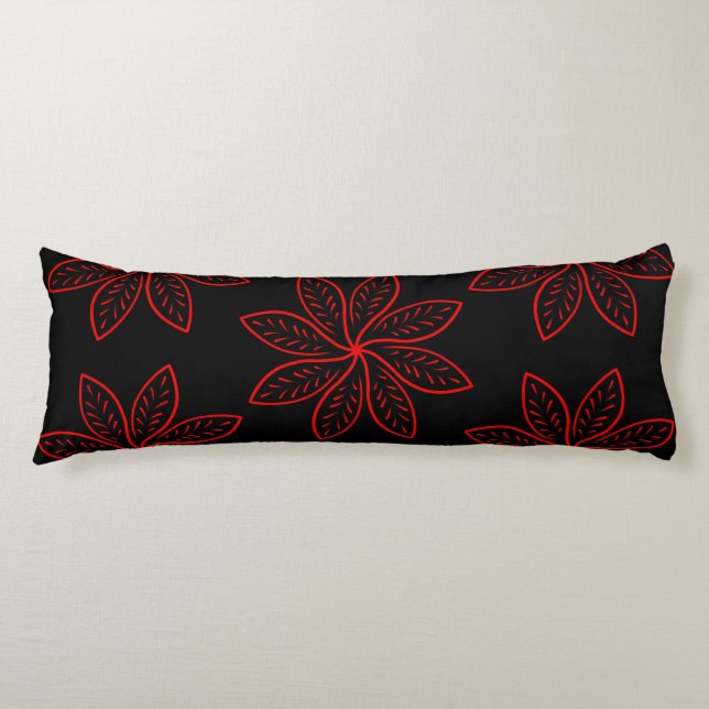 Crimson Pattern auf schwarz Seitenschläferkissen (Vorderseite)