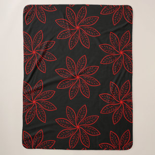 Crimson Pattern auf schwarz Sherpadecke